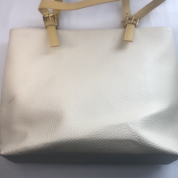 Dooney&Bourke all weather Leather tote and matching wallet EUC Cream&Yellow - Picture 10 of 16